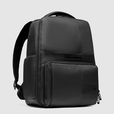Zaino Piquadro Wollem in Pelle e Tessuto con Porta PC 14'' e iPad® 11'' Nero