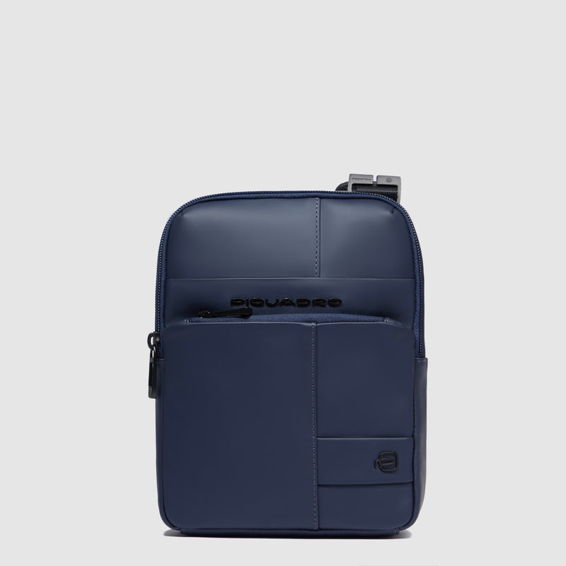 Borsello da Uomo Piquadro Wollem in Pelle e Tessuto Porta iPad® Mini Blu