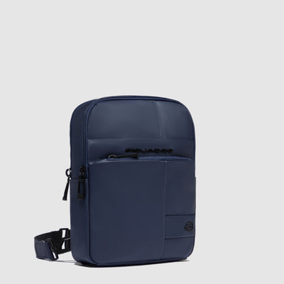 Borsello da Uomo Piquadro Wollem in Pelle e Tessuto Porta iPad® Mini Blu