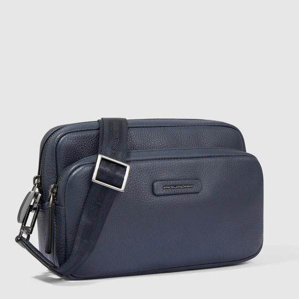 Tracolla Crossbody Piquadro Modus in Pelle con CONNEQU Blu