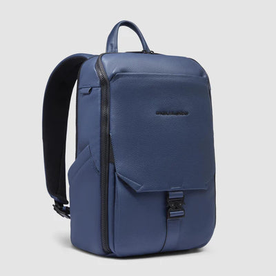 Zaino da Viaggio Piquadro Than con Porta PC 14'' e iPad® in Pelle Blu
