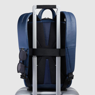 Zaino da Viaggio Piquadro Than con Porta PC 14'' e iPad® in Pelle Blu