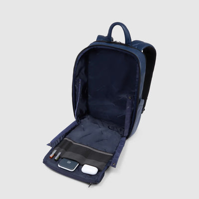 Zaino da Viaggio Piquadro Than con Porta PC 14'' e iPad® in Pelle Blu