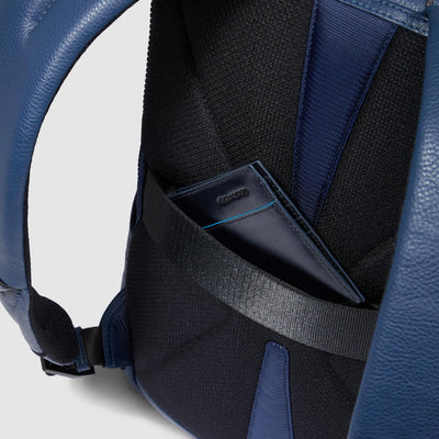 Zaino da Viaggio Piquadro Than con Porta PC 14'' e iPad® in Pelle Blu