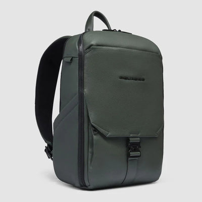 Zaino da Viaggio Piquadro Than con Porta PC 14'' e iPad® in Pelle Verde