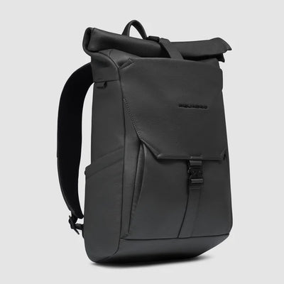 Zaino Roll-Top Piquadro Than con Porta PC 15,6'' e iPad®Pro 12,9" in Pelle Nero