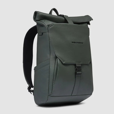Zaino Roll-Top Piquadro Than con Porta PC 15,6'' e iPad®Pro 12,9" in Pelle Verde