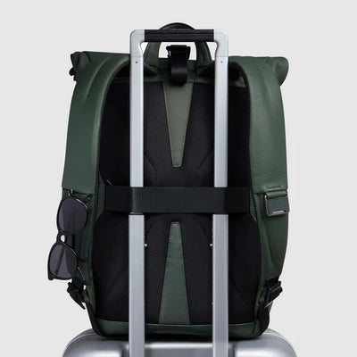 Zaino Roll-Top Piquadro Than con Porta PC 15,6'' e iPad®Pro 12,9" in Pelle Verde