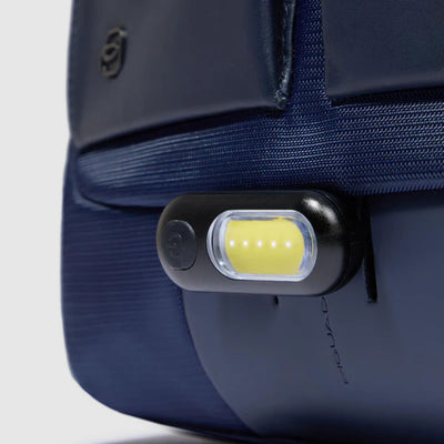 Zaino da Uomo Piquadro Orion a 2 Scomparti con Porta PC 14'' e iPad® in Pelle e Tessuto Riciclato Blu