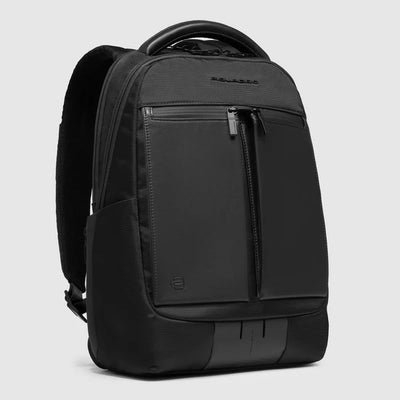 Zaino da Uomo Piquadro Orion a 2 Scomparti con Porta PC 14'' e iPad® in Pelle e Tessuto Riciclato Blu