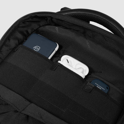 Zaino da Uomo Piquadro Orion a 2 Scomparti con Porta PC 14'' e iPad® in Pelle e Tessuto Riciclato Blu