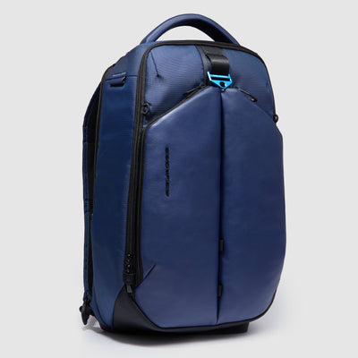 Zaino da Viaggio Piquadro PQ-Earth Porta PC 15,6'' iPad®Pro 12,9" in Pelle Vegana e in Tessuto Riciclato Blu