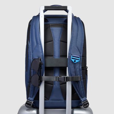 Zaino da Viaggio Piquadro PQ-Earth Porta PC 15,6'' iPad®Pro 12,9" in Pelle Vegana e in Tessuto Riciclato Blu