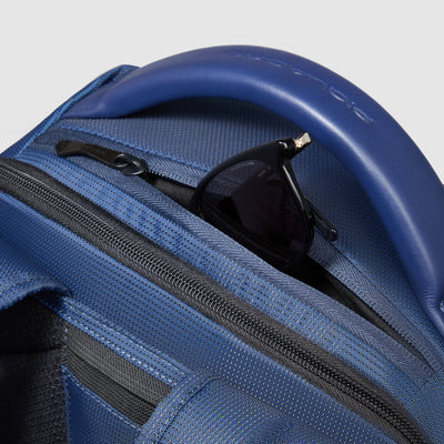 Zaino da Viaggio Piquadro PQ-Earth Porta PC 15,6'' iPad®Pro 12,9" in Pelle Vegana e in Tessuto Riciclato Blu