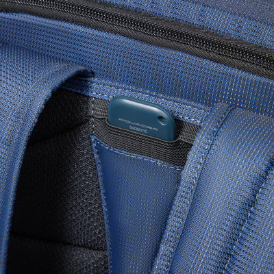 Zaino da Viaggio Piquadro PQ-Earth Porta PC 15,6'' iPad®Pro 12,9" in Pelle Vegana e in Tessuto Riciclato Blu