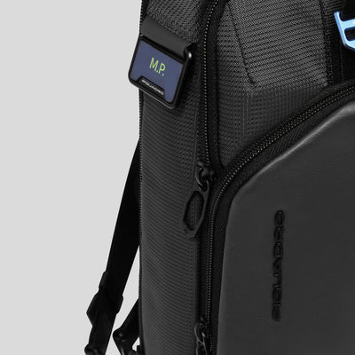 Zaino Monospalla da Uomo Piquadro PQ-Earth Porta iPad®mini in Pelle Vegana e Tessuto Riciclato Nero