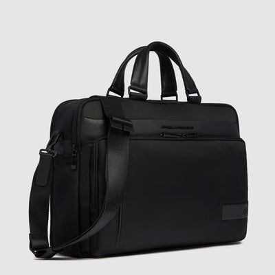 Borsa da Lavoro da Uomo Piquadro Wollem in Tessuto e Pelle con Porta PC 15,6'' e Porta iPad®Pro 12,9'' Nero