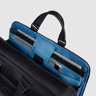 Borsa da Lavoro da Uomo Piquadro Wollem in Tessuto e Pelle con Porta PC 15,6'' e Porta iPad®Pro 12,9'' Nero