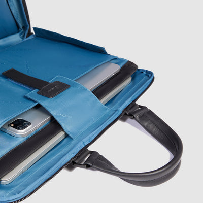 Borsa da Lavoro da Uomo Piquadro Wollem in Tessuto e Pelle con Porta PC 15,6'' e Porta iPad®Pro 12,9'' Nero