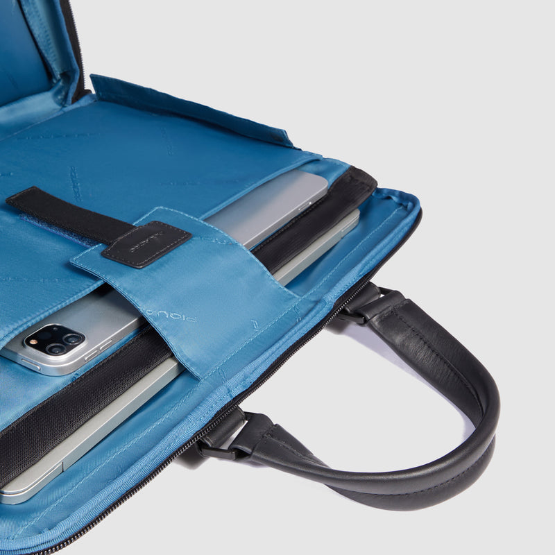 Borsa da Lavoro da Uomo Piquadro Wollem in Tessuto e Pelle con Porta PC 15,6&