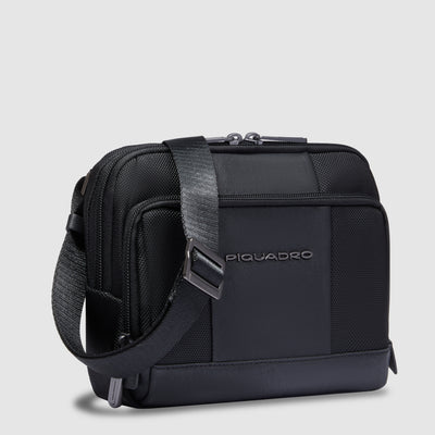 Borsello da Uomo Piquadro Brief in Tessuto Riciclato con Porta iPad®mini Nero