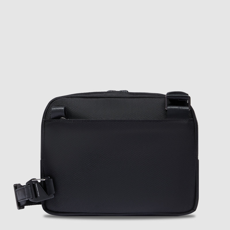 Borsello da Uomo Piquadro Brief in Tessuto Riciclato con Porta iPad®mini Nero