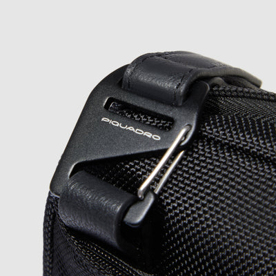 Borsello da Uomo Piquadro Brief in Tessuto Riciclato con Porta iPad®mini Nero