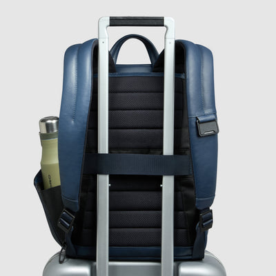 Zaino Piccolo da Uomo Piquadro Russel in Pelle con Porta PC 13'' Blu