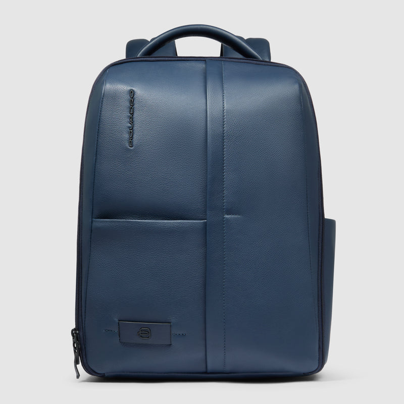 Zaino da Uomo Piquadro Russel in Pelle con Porta PC 14" Blu