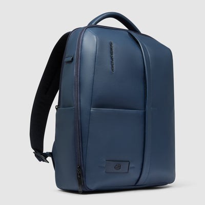 Zaino da Uomo Piquadro Russel in Pelle con Porta PC 14" Blu