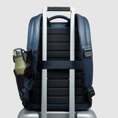 Zaino da Uomo Piquadro Russel in Pelle con Porta PC 14" Blu