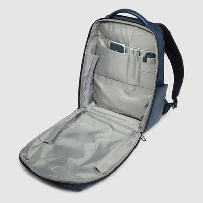 Zaino da Uomo Piquadro Russel in Pelle con Porta PC 14" Blu