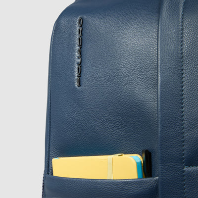 Zaino da Uomo Piquadro Russel in Pelle con Porta PC 14" Blu