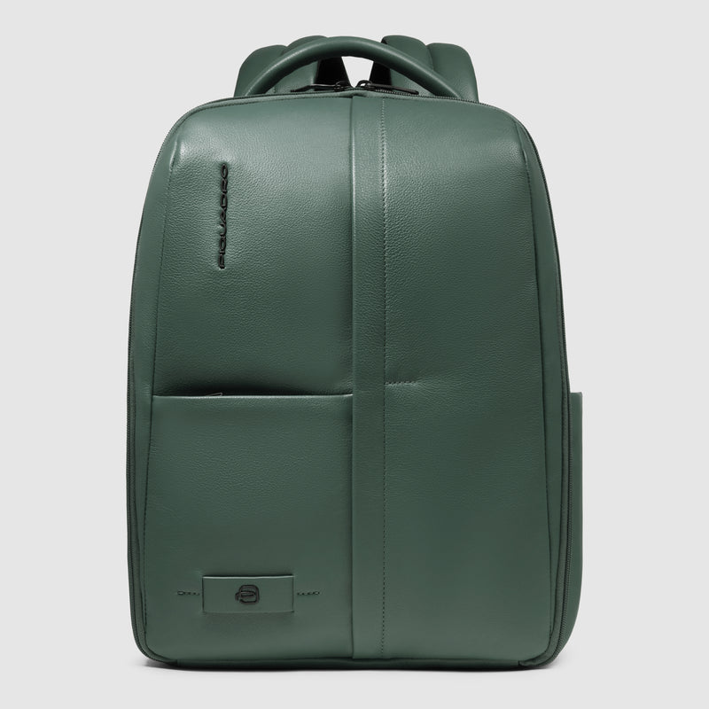 Zaino da Uomo Piquadro Russel in Pelle con Porta PC 14" Verde