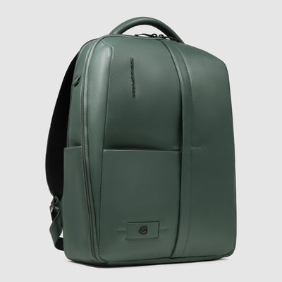 Zaino da Uomo Piquadro Russel in Pelle con Porta PC 14" Verde