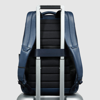Zaino da Uomo Piquadro Russel in Pelle con Porta PC 15,6'' Blu