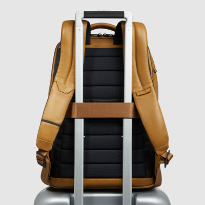 Zaino da Uomo Piquadro Russel in Pelle con Porta PC 15,6'' Giallo