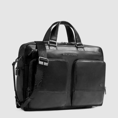 Borsa Briefcase da Uomo Piquadro New Classic con 1 Scomparto in Pelle con Porta PC e iPad® 12,9" Nero
