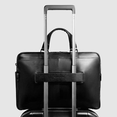 Borsa Briefcase da Uomo Piquadro New Classic con 1 Scomparto in Pelle con Porta PC e iPad® 12,9" Nero