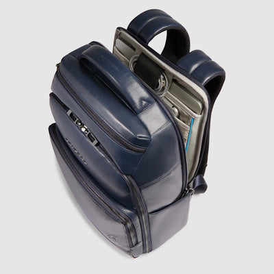 Zaino da Uomo Piquadro New Classic in Pelle con Porta PC 14'' Blu