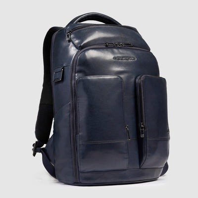 Zaino da Uomo Piquadro New Classic in Pelle con Porta PC 15,6'' Blu