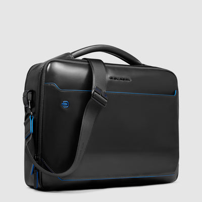 Borsa Piquadro Blue Square in Pelle con Porta PC e iPad® 12,9" Nero