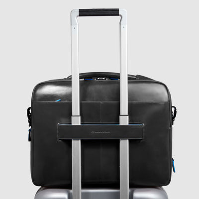 Borsa Piquadro Blue Square in Pelle con Porta PC e iPad® 12,9" Nero