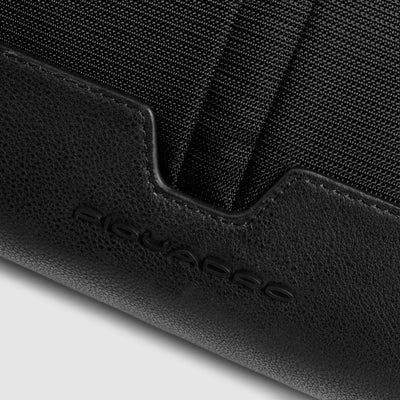 Marsupio Piquadro Marcel in Pelle e Tessuto Espandibile con RFID Nero