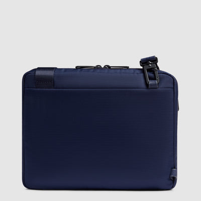 Borsello Orizzontale Piquadro Marcel in Pelle e Tessuto con Porta iPad® 11'' Blu