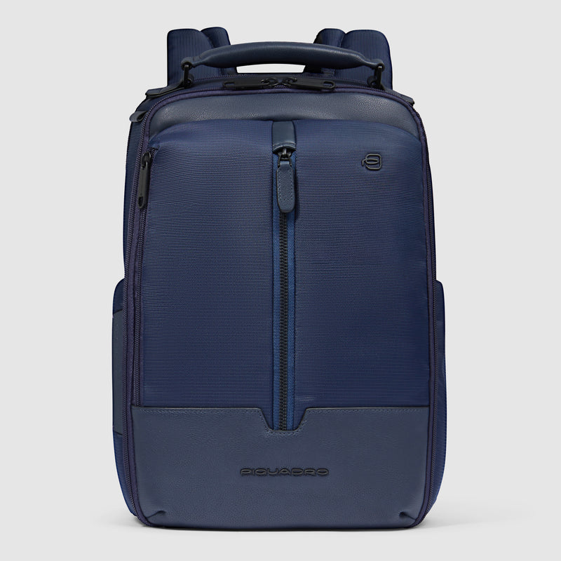 Zainetto Piquadro Marcel in Pelle e Tessuto con Porta PC 13" Blu