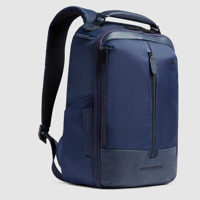 Zainetto Piquadro Marcel in Pelle e Tessuto con Porta PC 13" Blu