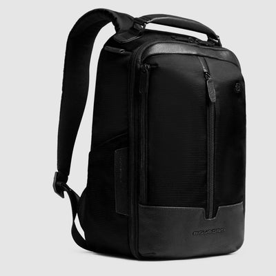 Zainetto Piquadro Marcel in Pelle e Tessuto con Porta PC 13" Nero