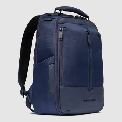 Zaino Piquadro Marcel in Pelle e Tessuto con Porta PC 14" Blu