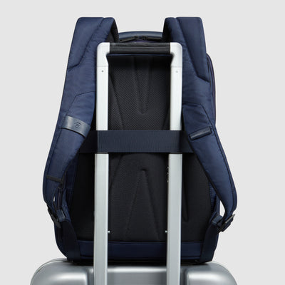 Zaino Piquadro Marcel in Pelle e Tessuto con Porta PC 14" Blu